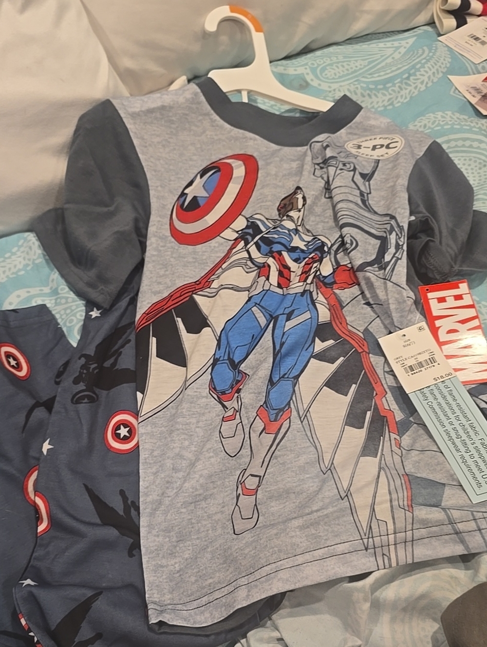 Marvel Captain America Kids Pajama Set Oversized